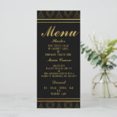 Elegante art deco bruiloft menu SJABLOON (Staand voorkant)