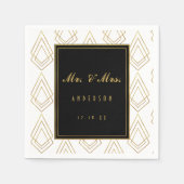 Elegante art deco bruiloft servet bruiloft (Voorkant)