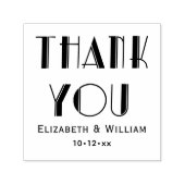 Elegante Art Deco Bruiloft Typografie Dank u #1 Zelfinktende Stempel (Design)