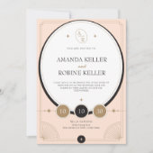 Elegante Art Deco bruiloft uitnodiging (Voorkant)