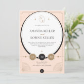 Elegante Art Deco bruiloft uitnodiging (Staand voorkant)