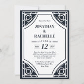 Elegante Art Deco bruiloft uitnodiging (Voorkant)