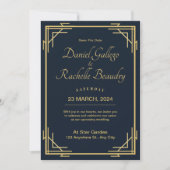 Elegante Art Deco bruiloft uitnodiging (Voorkant)