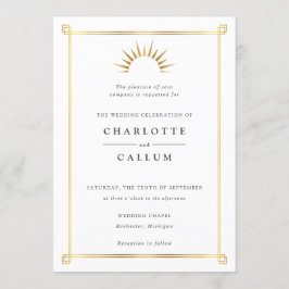 Elegante art deco bruiloft uitnodiging