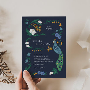 Elegante Art Deco bruiloft uitnodiging