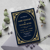 Elegante Art Deco bruiloft uitnodiging