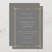 Elegante art deco bruiloft uitnodiging (Voorkant / Achterkant)