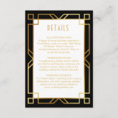 Elegante Art Deco Classic Goud Zwart Informatiekaartje (Voorkant)