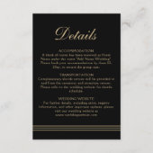 Elegante Art Deco Classic Zwart Goud Informatiekaartje (Voorkant)