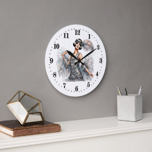 Elegante Art Deco dame Grote Klok