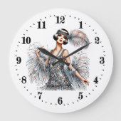 Elegante Art Deco dame Grote Klok (Voorkant)