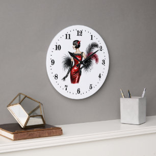 Elegante Art Deco dame Grote Klok
