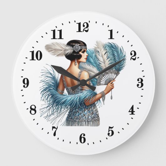 Elegante Art Deco dame Grote Klok (Voorkant)