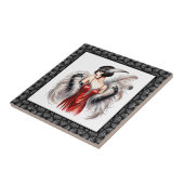 Elegante Art Deco-dame Tegeltje (Zijkant)