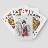 Elegante Art Deco dame tekst toevoegen Pokerkaarten (Achterkant)