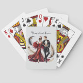 Elegante Art Deco dame tekst toevoegen Pokerkaarten (Achterkant)