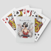 Elegante Art Deco dame tekst toevoegen Pokerkaarten (Achterkant)