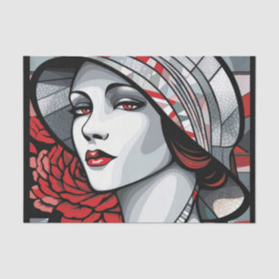 Elegante art deco dame tissuepapier