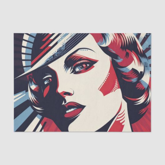 Elegante art deco dame tissuepapier (Voorkant)