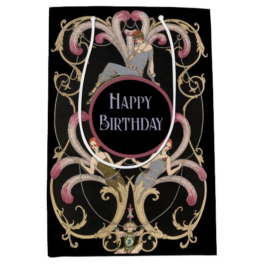 Elegante art deco dames medium cadeauzakje (Voorkant)