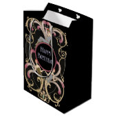 Elegante art deco dames medium cadeauzakje (Achterkant Gekanteld)