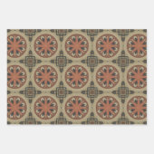 Elegante Art Deco Earth Tones Patroon Set 1 Inpakpapier Vel (Voorkant 3)