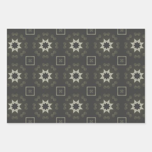 Elegante Art Deco Earth Tones Patroon Set 2 Inpakpapier Vel (Voorkant 2)