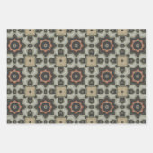 Elegante Art Deco Earth Tones Patroon Set 2 Inpakpapier Vel (Voorkant)