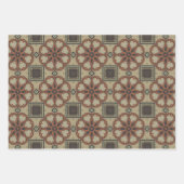 Elegante Art Deco Earth Tones  Patroon Set 3 Inpakpapier Vel (Voorkant 2)