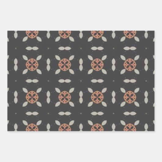 Elegante Art Deco Earth Tones  Patroon Set 5 Inpakpapier Vel (Voorkant 2)