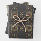 Elegante Art Deco Earth Tones  Patroon Set 5 Inpakpapier Vel (In situ)