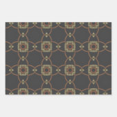 Elegante Art Deco Earth Tones Patroon Set 5 Inpakpapier Vel (Voorkant)