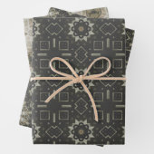 Elegante Art Deco Earth Tones Patroon Set 6 Inpakpapier Vel (In situ)