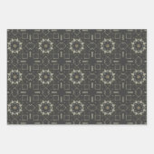 Elegante Art Deco Earth Tones Patroon Set 6 Inpakpapier Vel (Voorkant)