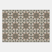 Elegante Art Deco Earth Tones Patroon Set 7 Inpakpapier Vel (Voorkant 3)