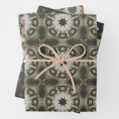 Elegante Art Deco Earth Tones Patroon Set 7 Inpakpapier Vel (In situ)