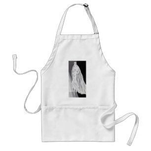 Elegante Art Deco Flapper Bruid Illustratie Standaard Schort