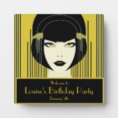 Elegante  Art Deco Flapper Fotoplaat (Voorkant)