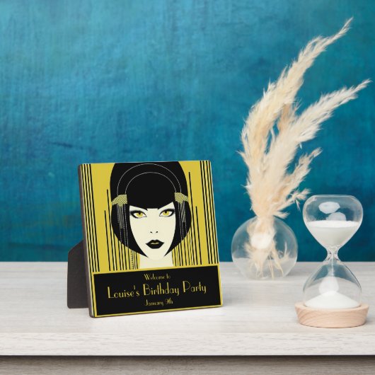 Elegante  Art Deco Flapper Fotoplaat (Insitu)