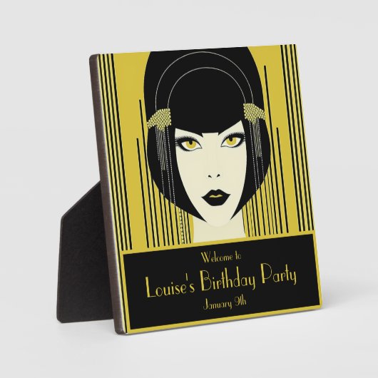 Elegante Art Deco Flapper Fotoplaat (Voorkant)