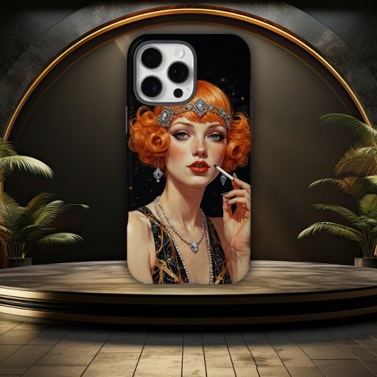 Elegante Art Deco Flapper Girl Case-Mate iPhone Case