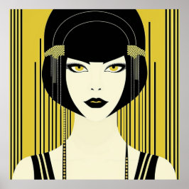 Elegante Art Deco Flapper Poster