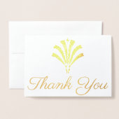 Elegante Art Deco Foto Dank Je Wel Folie Kaarten (Voorkant met envelop)