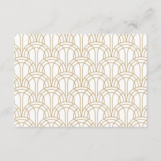 Elegante Art Deco Gatsby 1920s Trouwdetails Informatiekaartje (Achterkant)