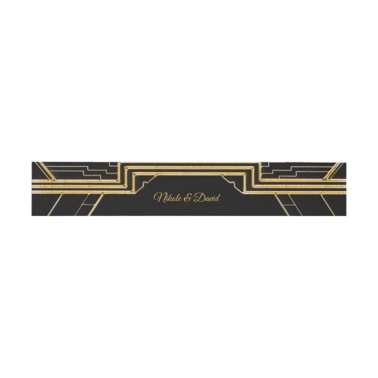 Elegante Art Deco Gatsby bruiloft Uitnodigingen Wikkel (Vlak)