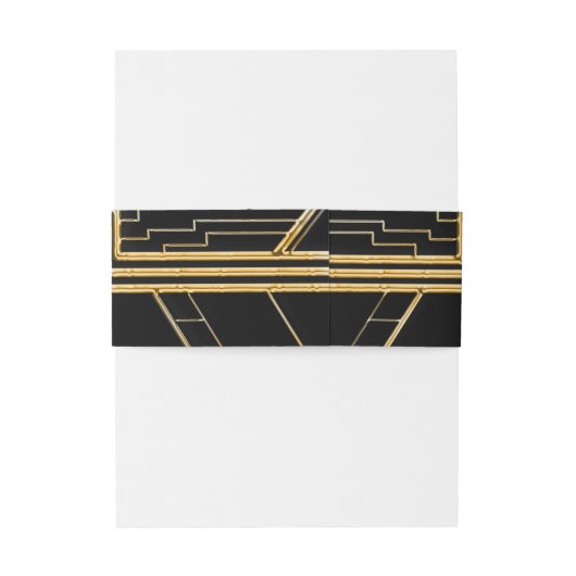 Elegante Art Deco Gatsby bruiloft Uitnodigingen Wikkel (Achterkant Voorbeeld)