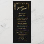 Elegante Art Deco Gatsby Diner Menu (Voorkant)