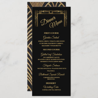 Elegante Art Deco Gatsby Diner Menu