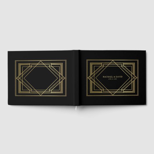 Elegante Art Deco Gatsby stijl bruiloft Gastenboek (Volledig)