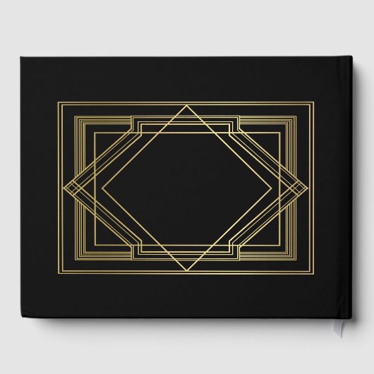 Elegante Art Deco Gatsby stijl bruiloft Gastenboek (Achterkant)